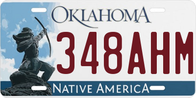 OK license plate 348AHM