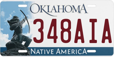 OK license plate 348AIA