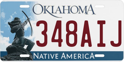 OK license plate 348AIJ