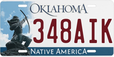 OK license plate 348AIK