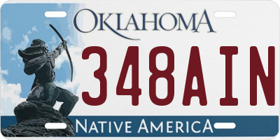 OK license plate 348AIN
