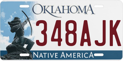 OK license plate 348AJK