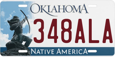 OK license plate 348ALA