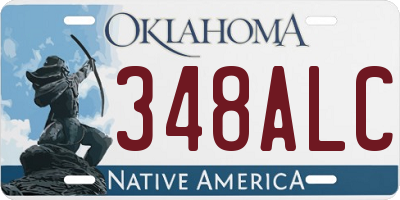 OK license plate 348ALC