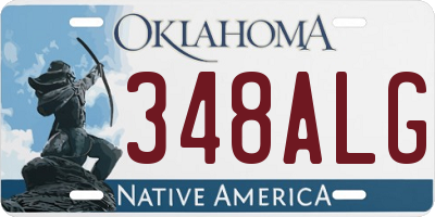 OK license plate 348ALG