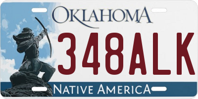 OK license plate 348ALK