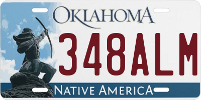 OK license plate 348ALM