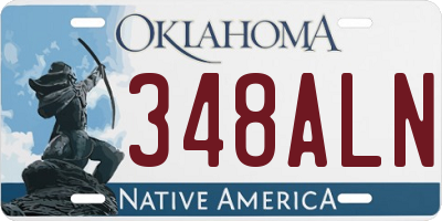 OK license plate 348ALN