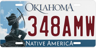 OK license plate 348AMW