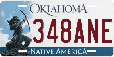 OK license plate 348ANE