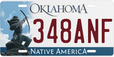 OK license plate 348ANF