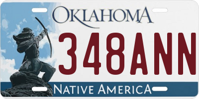OK license plate 348ANN