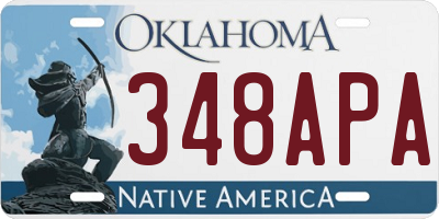 OK license plate 348APA