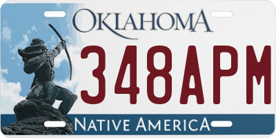 OK license plate 348APM