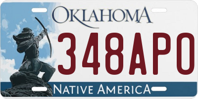 OK license plate 348APO