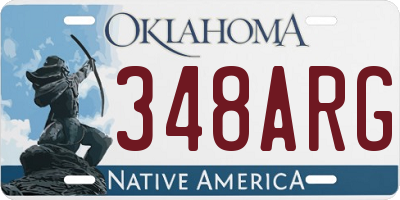 OK license plate 348ARG