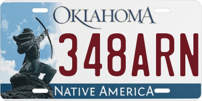 OK license plate 348ARN