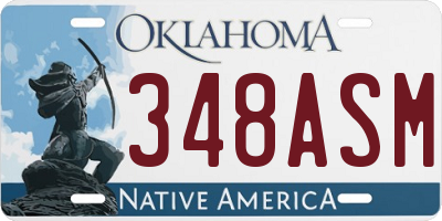 OK license plate 348ASM