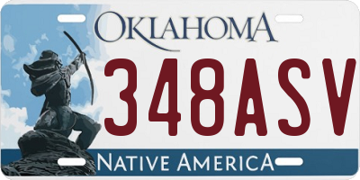 OK license plate 348ASV