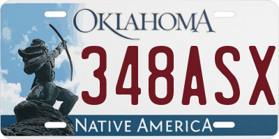 OK license plate 348ASX