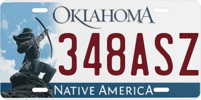 OK license plate 348ASZ