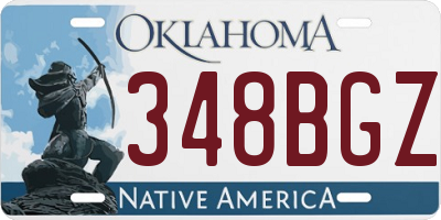 OK license plate 348BGZ