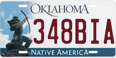 OK license plate 348BIA