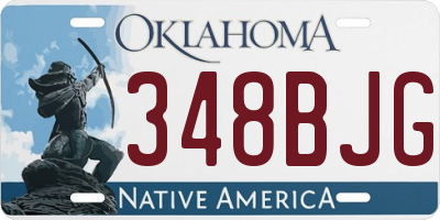 OK license plate 348BJG