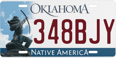 OK license plate 348BJY