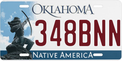 OK license plate 348BNN