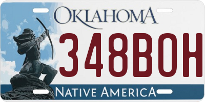 OK license plate 348BOH