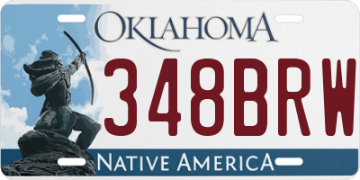 OK license plate 348BRW