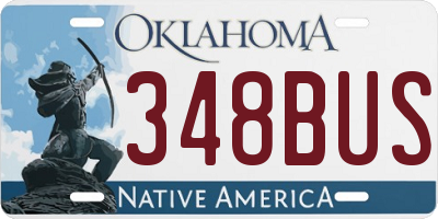 OK license plate 348BUS