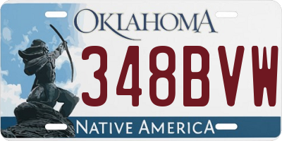 OK license plate 348BVW