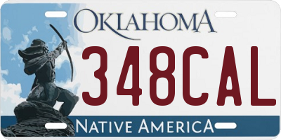 OK license plate 348CAL
