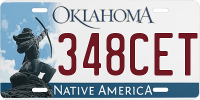 OK license plate 348CET
