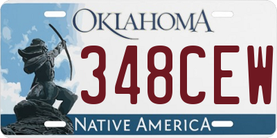 OK license plate 348CEW
