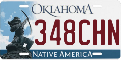 OK license plate 348CHN