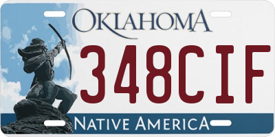 OK license plate 348CIF