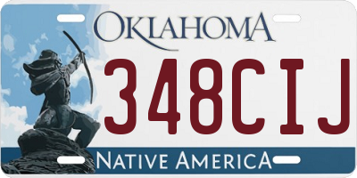 OK license plate 348CIJ