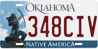 OK license plate 348CIV