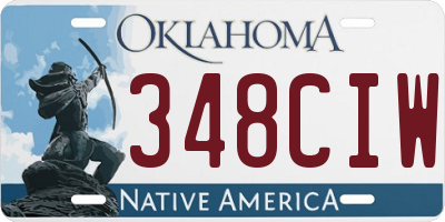 OK license plate 348CIW
