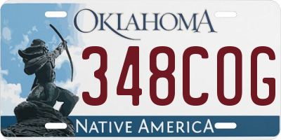 OK license plate 348COG