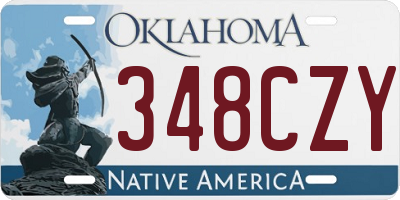 OK license plate 348CZY