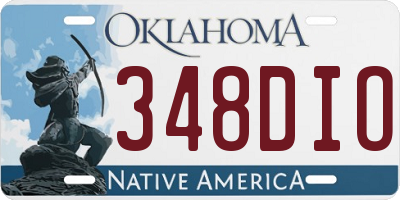 OK license plate 348DIO