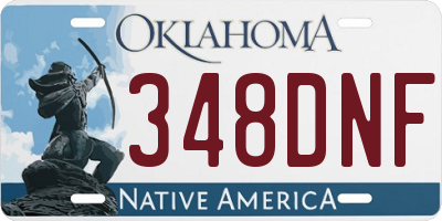 OK license plate 348DNF