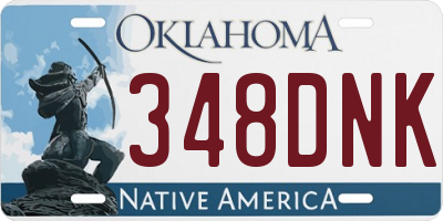 OK license plate 348DNK