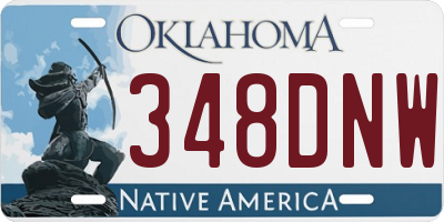 OK license plate 348DNW