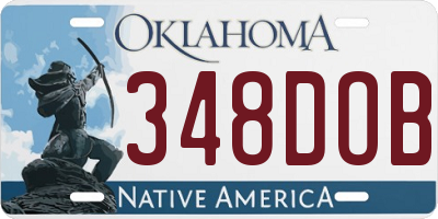 OK license plate 348DOB