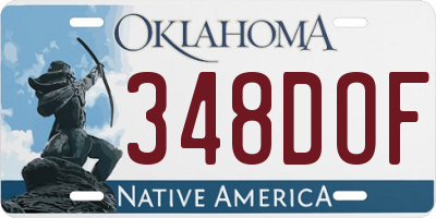 OK license plate 348DOF
